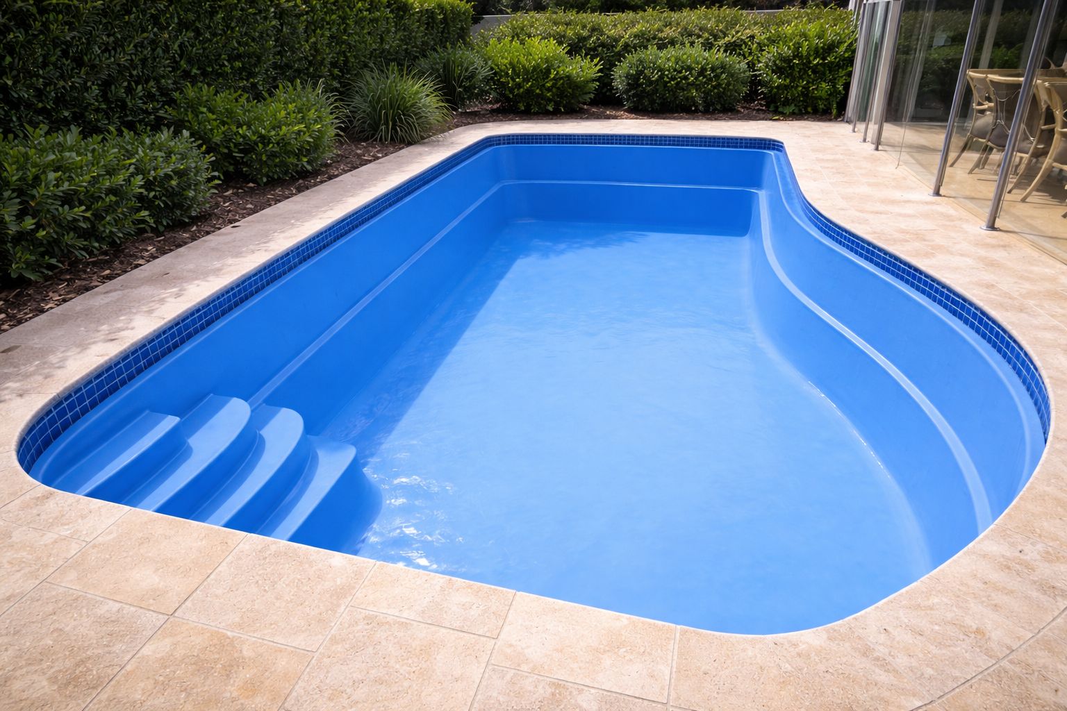 Pool resurfacing Gold Coast — fibreglass pool after LuxaPool epoxy finish